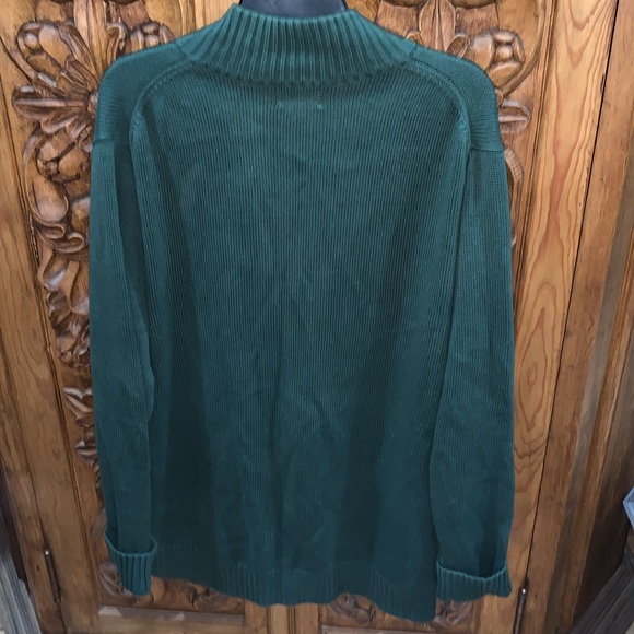 EUC LL Bean large Tall green zip up cardigan - Picture 4 of 4